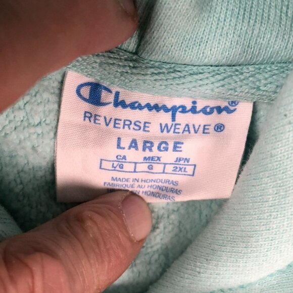 Champion Unisex Reverse Weave Hoodie Sweatshirt Large Pullover Casual Pocket Gre - Picture 3 of 9